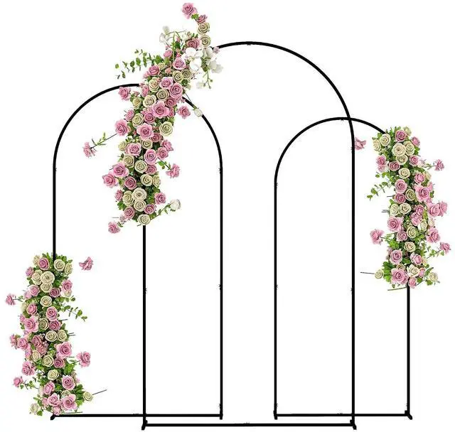Main image of Set of 3 Metal Arch Backdrop Stand, 7/6.5/6 ft Wedding Arch, Black | Wedding Arch Frame, Balloon Backdrop Stand Set, Birthday Party, Bridal Shower, Graduation, Ceremony, Banquet Decorations