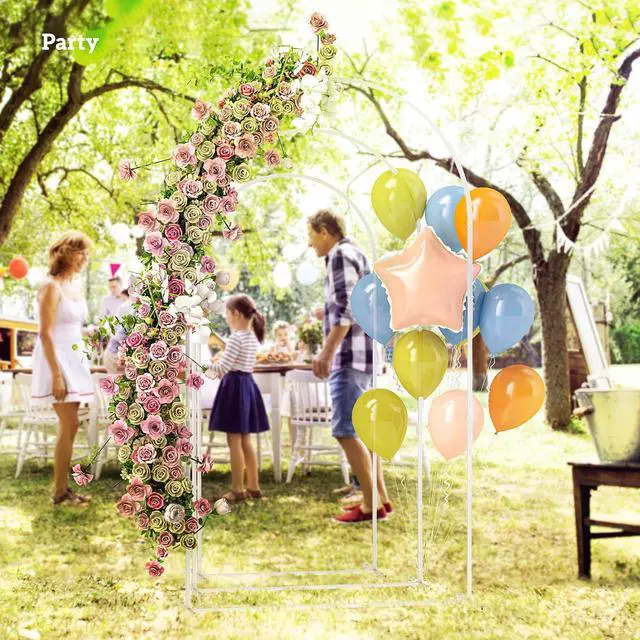 Alt view image 6 of 7 - Set of 3 Metal Arch Backdrop Stand, 7/6.5/6 ft Wedding Arch, White | Wedding Arch Frame, Balloon Backdrop Stand Set, Birthday Party, Bridal Shower, Graduation, Ceremony, Banquet Decorations