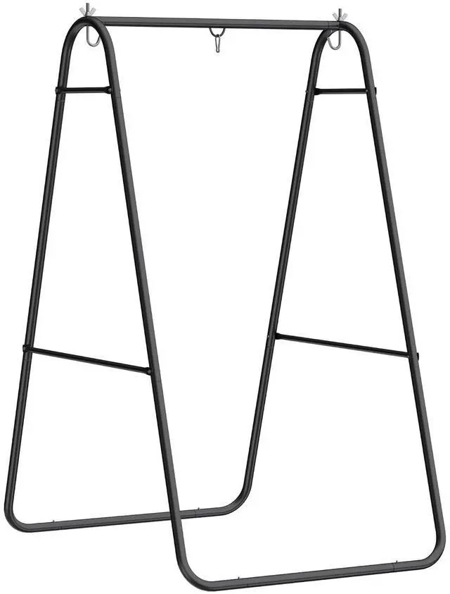 Main image of Hammock Chair Stand Only Heavy Duty A-Frame for Hammock Black | Hanging Chair Stand, Solid Steel Construction, Max Load 330 LBS, Air Porch Swing, Indoor Outdoor