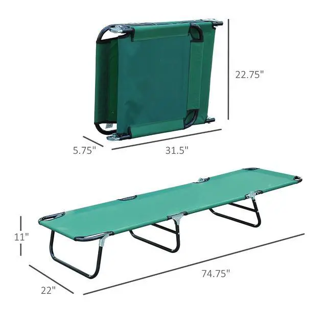 Alt view image 3 of 7 - Folding Chaise Lounge Chair with 5-Level Back, Green | Pool Sun Tanning Chairs, Breathable Mesh Seat, Headrest, for Pool, Beach, Yard, Patio, Outside