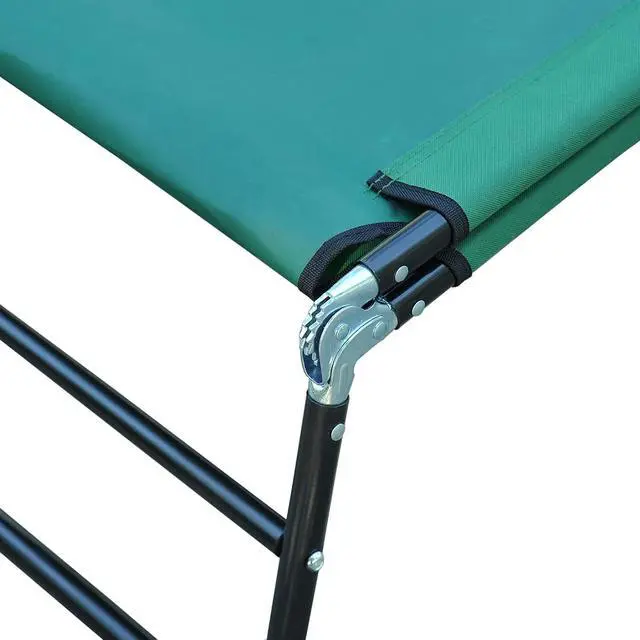 Alt view image 7 of 7 - Folding Chaise Lounge Chair with 5-Level Back, Green | Pool Sun Tanning Chairs, Breathable Mesh Seat, Headrest, for Pool, Beach, Yard, Patio, Outside