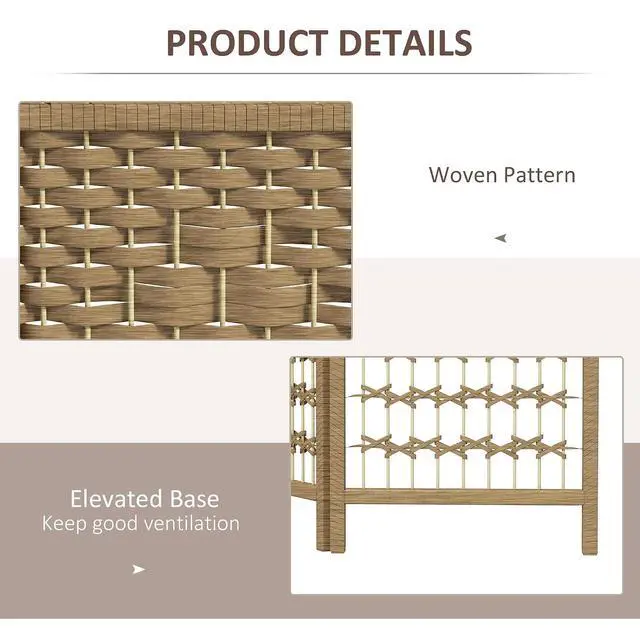 Alt view image 5 of 7 - 4 Panel Room Divider, Folding Privacy Screen, 5.6', Natural | Room Separator, Wave Fiber Freestanding Partition Wall Divider
