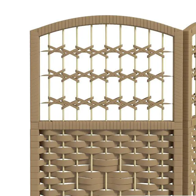 Alt view image 6 of 7 - 3 Panel Room Divider, Folding Privacy Screen, 5.6', Natural | Room Separator, Wave Fiber Freestanding Partition Wall Divider