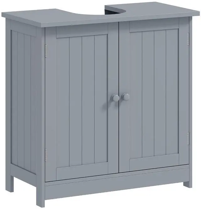 Main image of Under Sink Bathroom Cabinet with 2 Doors and Shelf, Pedestal Sink Bathroom Vanity Cabinet, Gray