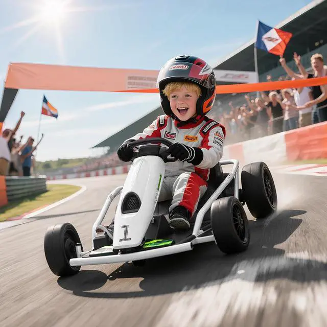Alt view image 2 of 7 - 24V 8.1 MPH Electric Go Kart Drifting Car for 8-12 Years Old White | Battery Powered Ride on Toy, Outdoor Use, Slow Start, Music, Horn Honking, Safety Belt, 154 lb Max Weight