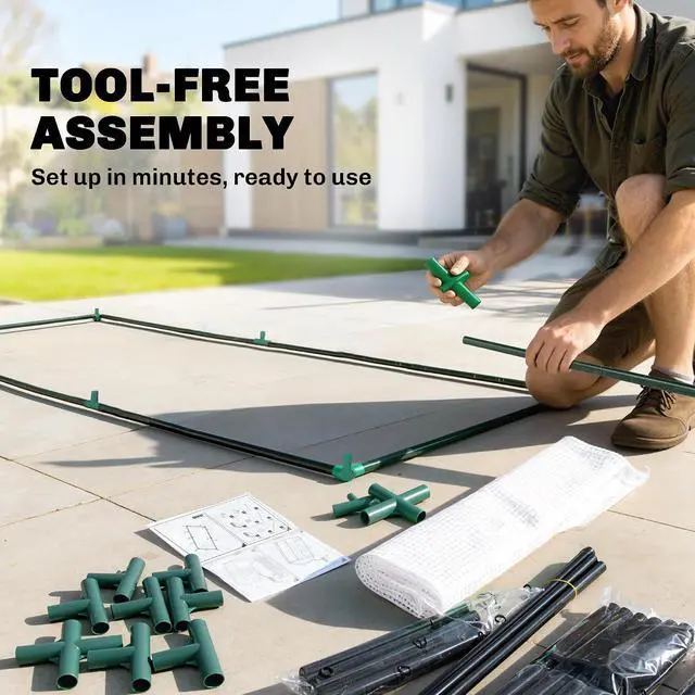 Alt view image 7 of 7 - 6' x 3' x 3' Portable Greenhouse with 2 PE/Plastic Covers Clear | Garden Green House, Steel Frame, 2 Roll Up Windows