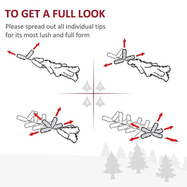 Alt view image 4 of 7 - 7' Artificial Pencil Christmas Tree 499 Realistic Branch Tips White | Slim Xmas Tree, Plastic Stand