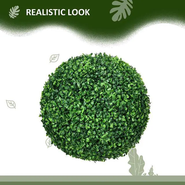 Alt view image 3 of 7 - Artificial Boxwood Topiary Ball Set of 2 15.7 Inch Faux Plant Green | UV-Protected, Anti-Fading Fake Plants, for Home Indoor Outdoor Porch