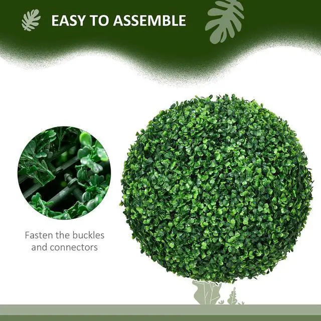 Alt view image 4 of 7 - Artificial Boxwood Topiary Ball Set of 2 15.7 Inch Faux Plant Green | UV-Protected, Anti-Fading Fake Plants, for Home Indoor Outdoor Porch