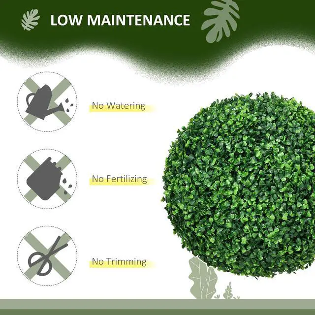 Alt view image 5 of 7 - Artificial Boxwood Topiary Ball Set of 2 15.7 Inch Faux Plant Green | UV-Protected, Anti-Fading Fake Plants, for Home Indoor Outdoor Porch
