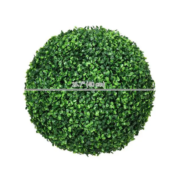 Alt view image 7 of 7 - Artificial Boxwood Topiary Ball Set of 2 15.7 Inch Faux Plant Green | UV-Protected, Anti-Fading Fake Plants, for Home Indoor Outdoor Porch