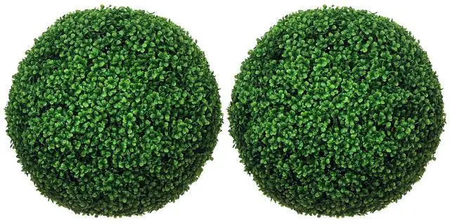 Main image of Artificial Boxwood Topiary Ball Set of 2 19.7 Inch Faux Plant Green | UV-Protected, Anti-Fading Fake Plants, for Home Indoor Outdoor Porch