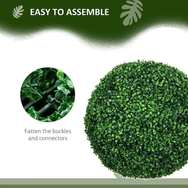 Alt view image 4 of 7 - Artificial Boxwood Topiary Ball Set of 2 19.7 Inch Faux Plant Green | UV-Protected, Anti-Fading Fake Plants, for Home Indoor Outdoor Porch