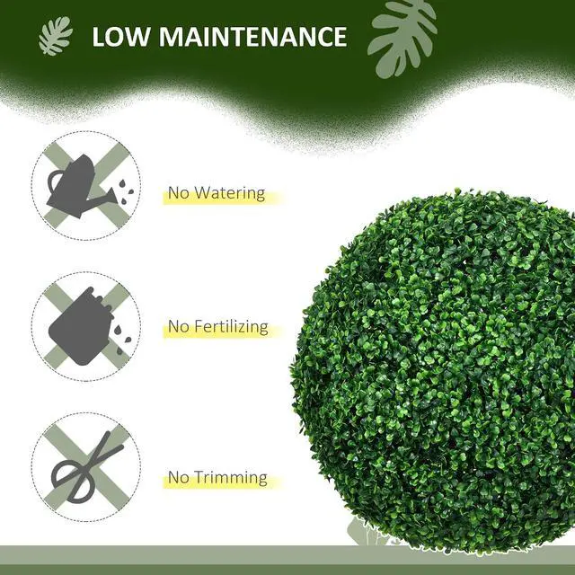 Alt view image 5 of 7 - Artificial Boxwood Topiary Ball Set of 2 19.7 Inch Faux Plant Green | UV-Protected, Anti-Fading Fake Plants, for Home Indoor Outdoor Porch