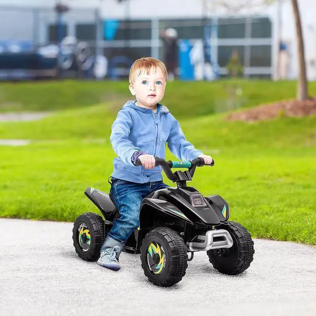Alt view image 2 of 7 - 6V Kids ATV 4-Wheeler Ride on Car for 18-36 Months Old Toddlers Black | Electric Motorized Quad, Battery Powered Vehicle, Forward/Reverse Switch