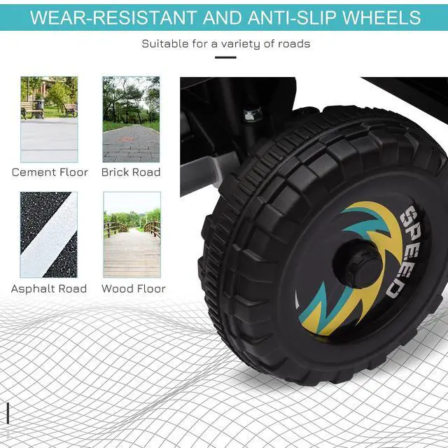 Alt view image 6 of 7 - 6V Kids ATV 4-Wheeler Ride on Car for 18-36 Months Old Toddlers Black | Electric Motorized Quad, Battery Powered Vehicle, Forward/Reverse Switch