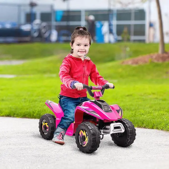 Alt view image 2 of 7 - 6V Kids ATV 4-Wheeler Ride on Car for 18-36 Months Old Toddlers Pink | Electric Motorized Quad, Battery Powered Vehicle, Forward/Reverse Switch