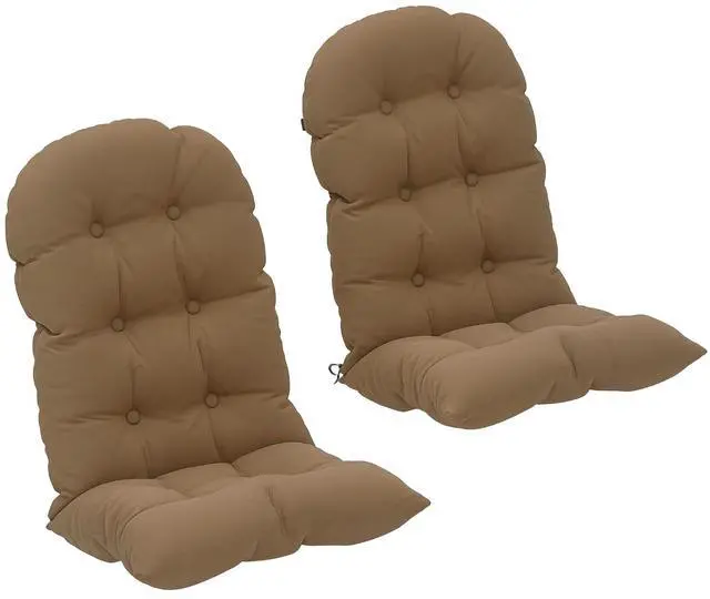 Main image of Outdoor Adirondack Chair Cushions Set of 2 Tufted Khaki | High Back, Patio Cushions with Ties, Non-Slip Replacement Seat Pads, for Adirondack Chairs