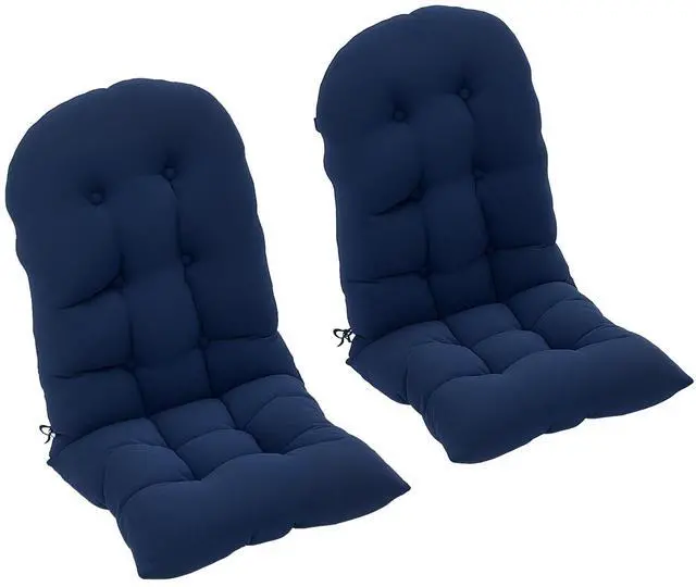 Main image of Outdoor Adirondack Chair Cushions Set of 2 Tufted Navy Blue | High Back, Patio Cushions with Ties, Non-Slip Replacement Seat Pads, for Adirondack Chairs