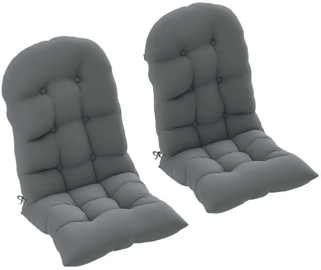 Main image of Outdoor Adirondack Chair Cushions Set of 2 Tufted Gray | High Back, Patio Cushions with Ties, Non-Slip Replacement Seat Pads, for Adirondack Chairs