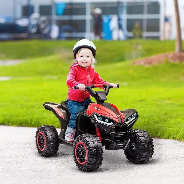 Alt view image 2 of 7 - 12V Kids ATV Quad Car, 4 Wheeler, Forward & Backward Function, Red | Four Wheeler for Kids, Wear-Resistant Wheels, Music, Up to 3.7 MPH, Electric Ride-on ATV for Toddlers