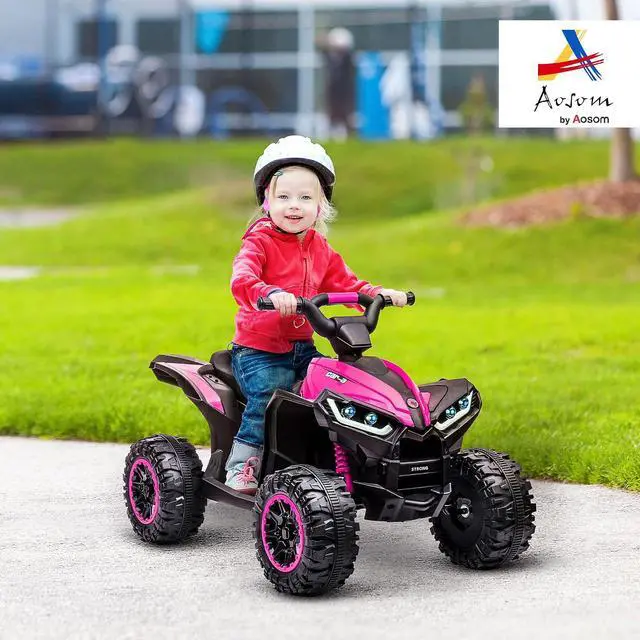 Alt view image 2 of 7 - 12V Kids ATV Quad Car, 4 Wheeler, Forward & Backward Function, Pink | Wear-Resistant Wheels, Music, Up to 3.7 MPH, Electric Ride-on ATV, for Toddlers Ages 3+ Years Old