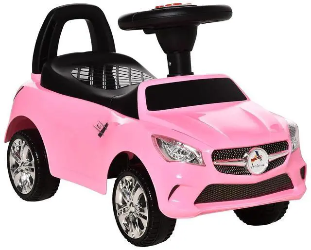 Main image of Kids Ride On Push Car Foot-to-Floor Walking Sliding Toy Car Pink | for Toddler, Working Horn, Music, Headlights, Storage