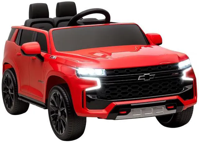 Main image of Licensed Chevrolet Tahoe Ride On Car Parent Remote Control Red | 12V 7AH Battery Power Ride On Toy, LED Lights, Music, 4 Wheeler Suspension, 3 Speeds, Kids Electric Vehicle, Aged 3+