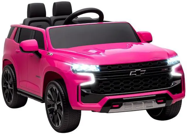 Main image of Licensed Chevrolet Tahoe Ride On Car Parent Remote Control Pink | 12V 7AH Battery Power Ride On Toy, LED Lights, Music, 4 Wheeler Suspension, 3 Speeds, Kids Electric Vehicle, Aged 3+