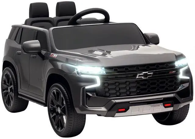 Main image of Licensed Chevrolet Tahoe Ride On Car Parent Remote Control Gray | 12V 7AH Battery Power Ride On Toy, LED Lights, Music, 4 Wheeler Suspension, 3 Speeds, Kids Electric Vehicle, Aged 3+