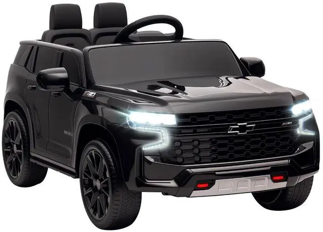 Main image of Licensed Chevrolet Tahoe Ride On Car Parent Remote Control Black | 12V 7AH Battery Power Ride On Toy, LED Lights, Music, 4 Wheeler Suspension, 3 Speeds, Kids Electric Vehicle, Aged 3+