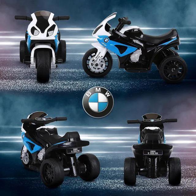 Alt view image 6 of 7 - 6V Kids Electric Motorcycle Licensed BMW Toddler Motorcycle Blue | Music, Headlight, 3 Wheeled, Gift for Boys & Girls