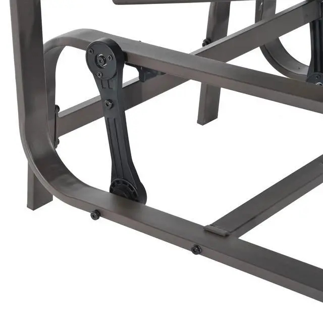 Alt view image 7 of 7 - Outdoor Glider Chair, Smooth Gliding Mechanism, Gray | Smooth Gliding Mechanism, Lightweight Construction, Patio, Backyard