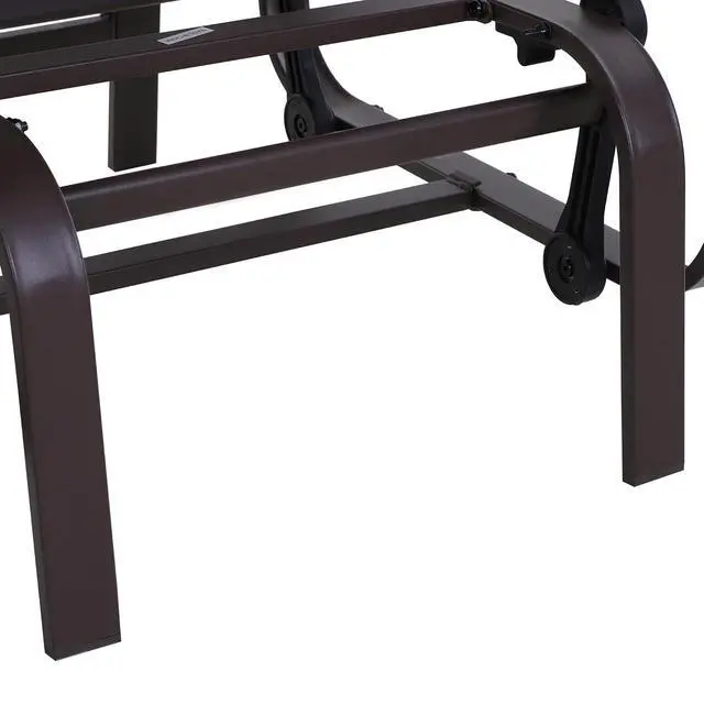 Alt view image 7 of 7 - Outdoor Glider Chair, Smooth Gliding Mechanism, Brown | Gliders for Outside Patio, Lightweight Construction, Backyard