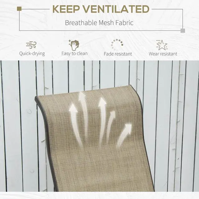 Alt view image 6 of 7 - Outdoor Glider Chair, Smooth Gliding Mechanism, Tan | Smooth Gliding Mechanism, Lightweight Construction, Backyard