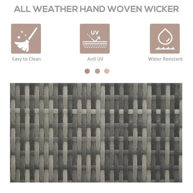 Alt view image 4 of 7 - Valet Pool Towel Rack Waterproof Hot Tub Organizer Gray | PE Plastic Rattan Wicker, Indoor Outdoor Spa Accessory Storage, 2 Shelves, 1 Basket Drawer