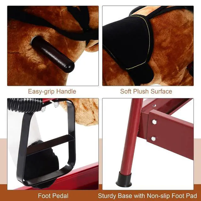 Alt view image 5 of 7 - Qaba Spring Rocking Horse Durable Plush for Toddlers with Realistic Sounds | Bouncing Rocker Toy