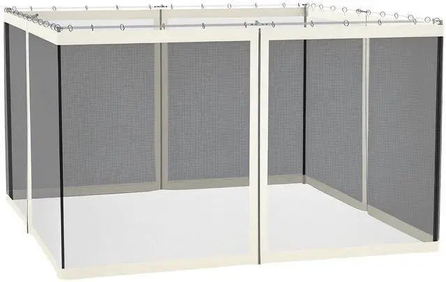 Main image of 10' x 12' Universal Replacement Mesh Sidewall Netting, White | For Patio Gazebos/Canopy Tents, Zippers, Canopy Mosquito Net, Sidewall ONLY