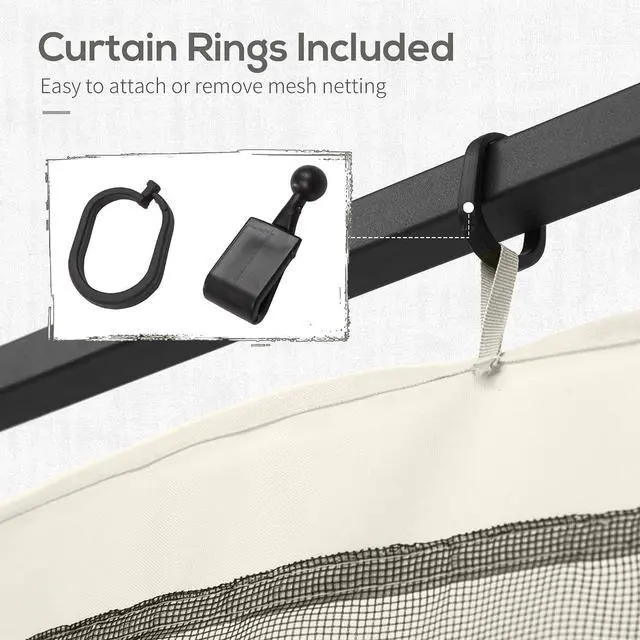 Alt view image 5 of 7 - 10' x 12' Universal Replacement Mesh Sidewall Netting, White | For Patio Gazebos/Canopy Tents, Zippers, Canopy Mosquito Net, Sidewall ONLY