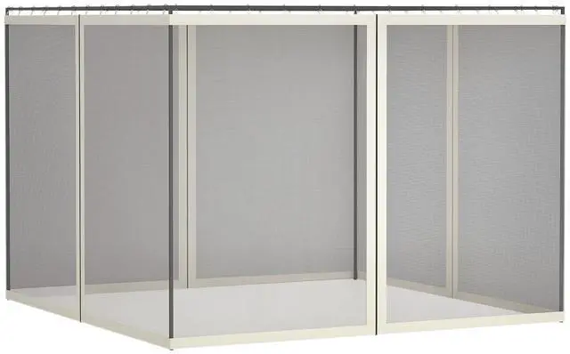 Main image of 10' x 13' Universal Replacement Mesh Sidewall Netting, White | For Patio Gazebos/Canopy Tents, Zippers, Canopy Mosquito Net, Sidewall ONLY