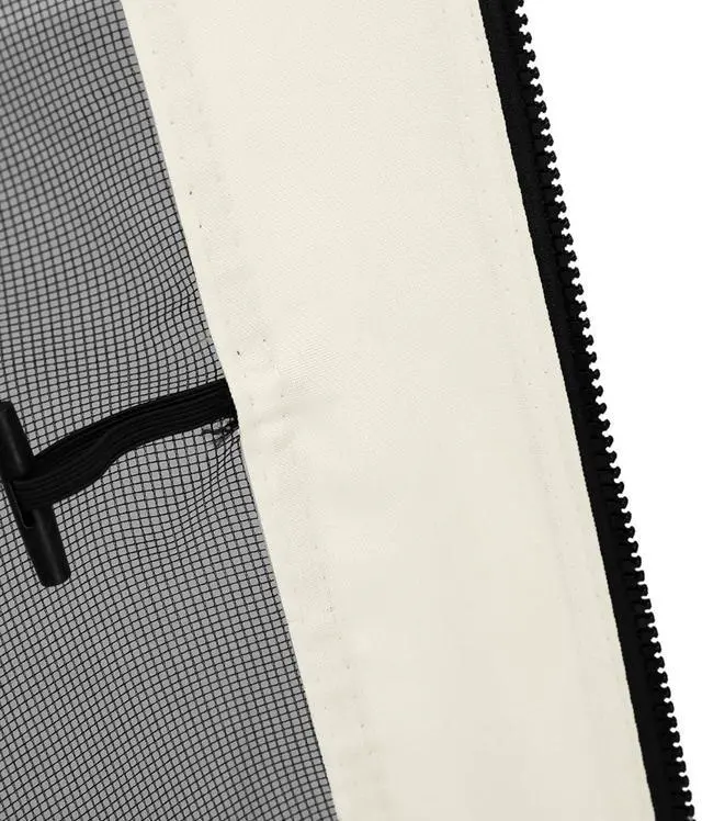 Alt view image 6 of 7 - 10' x 12' Universal Replacement Mesh Sidewall Netting, White | For Patio Gazebos/Canopy Tents, Zippers, Canopy Mosquito Net, Sidewall ONLY