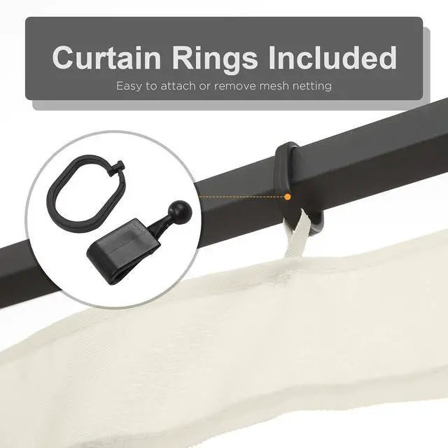 Alt view image 5 of 7 - 10' x 13' Universal Replacement Mesh Sidewall Netting, White | For Patio Gazebos/Canopy Tents, Zippers, Canopy Mosquito Net, Sidewall ONLY