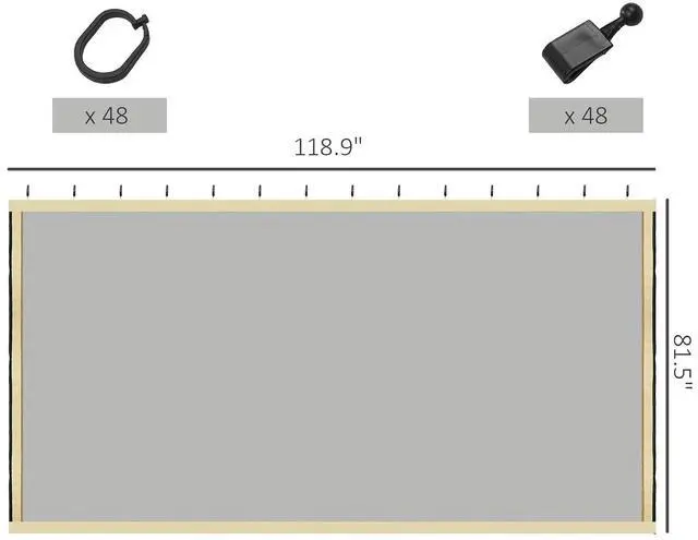 Alt view image 3 of 7 - 10' x 10' Universal Replacement Mesh Sidewall Netting, Beige | For Patio Gazebos/Canopy Tents, Zippers, Canopy Mosquito Net, Sidewall ONLY