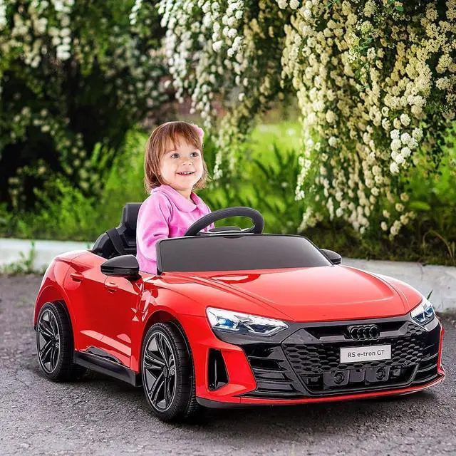 Alt view image 2 of 7 - Licensed Audi RS e-tron GT 12V Ride On Car Truck for Kids Red | Electric Car Ride On Vehicle, w/Parent Remote Control, Music, Lights, for Toddlers