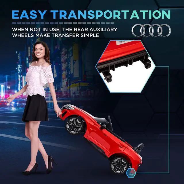 Alt view image 6 of 7 - Licensed Audi RS e-tron GT 12V Ride On Car Truck for Kids Red | Electric Car Ride On Vehicle, w/Parent Remote Control, Music, Lights, for Toddlers