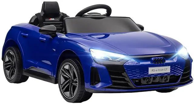 Main image of Licensed Audi RS e-tron GT 12V Ride On Car Truck for Kids Dark Blue | Electric Car Ride On Vehicle, w/Parent Remote Control, Music, Lights, for Toddlers