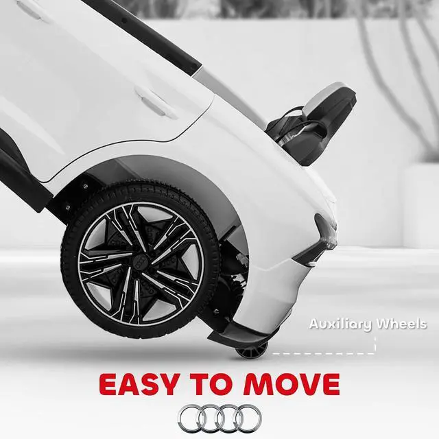 Alt view image 5 of 7 - Licensed Audi RS e-tron GT 12V Ride On Car Truck for Kids White | Electric Car Ride On Vehicle, Parent Remote Control, Music, Lights, for Toddlers