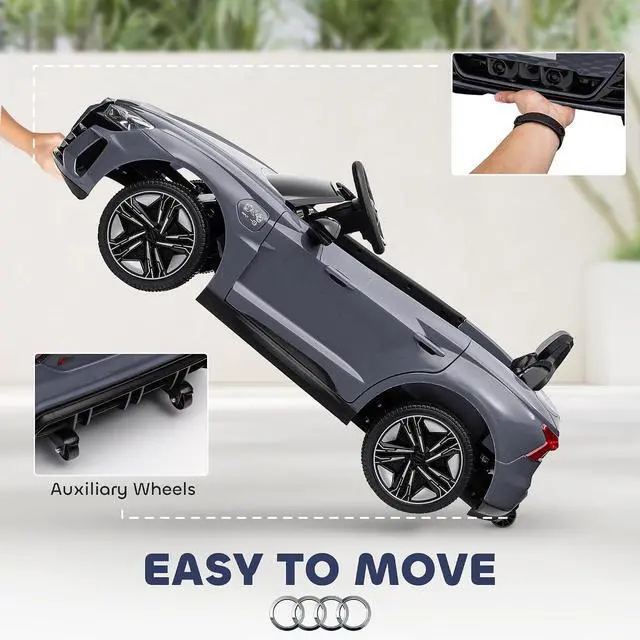 Alt view image 5 of 7 - Licensed Audi RS e-tron GT 12V Ride On Car Truck for Kids Gray | Electric Car Ride On Vehicle, w/Parent Remote Control, Music, Lights, for Toddlers