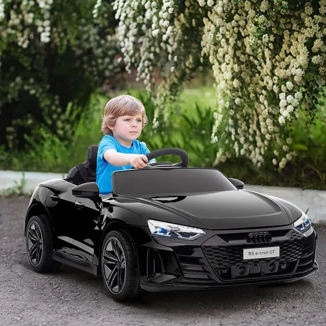 Alt view image 2 of 7 - Licensed Audi RS e-tron GT 12V Ride On Car Truck for Kids Black | Electric Car Ride On Vehicle, w/Parent Remote Control, Music, Lights, for Toddlers