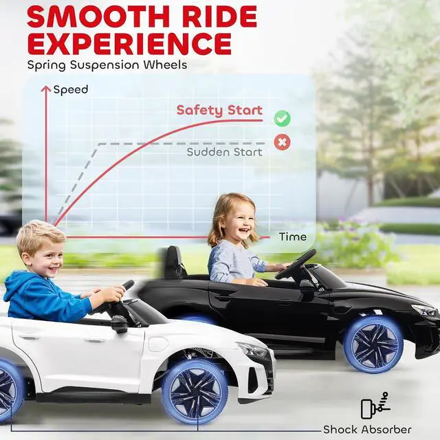 Alt view image 6 of 7 - Licensed Audi RS e-tron GT 12V Ride On Car Truck for Kids Black | Electric Car Ride On Vehicle, w/Parent Remote Control, Music, Lights, for Toddlers
